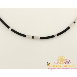 Серебряный шнурок каучук 950041с